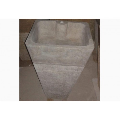 Gümüş Traverten Dikey Lavabo