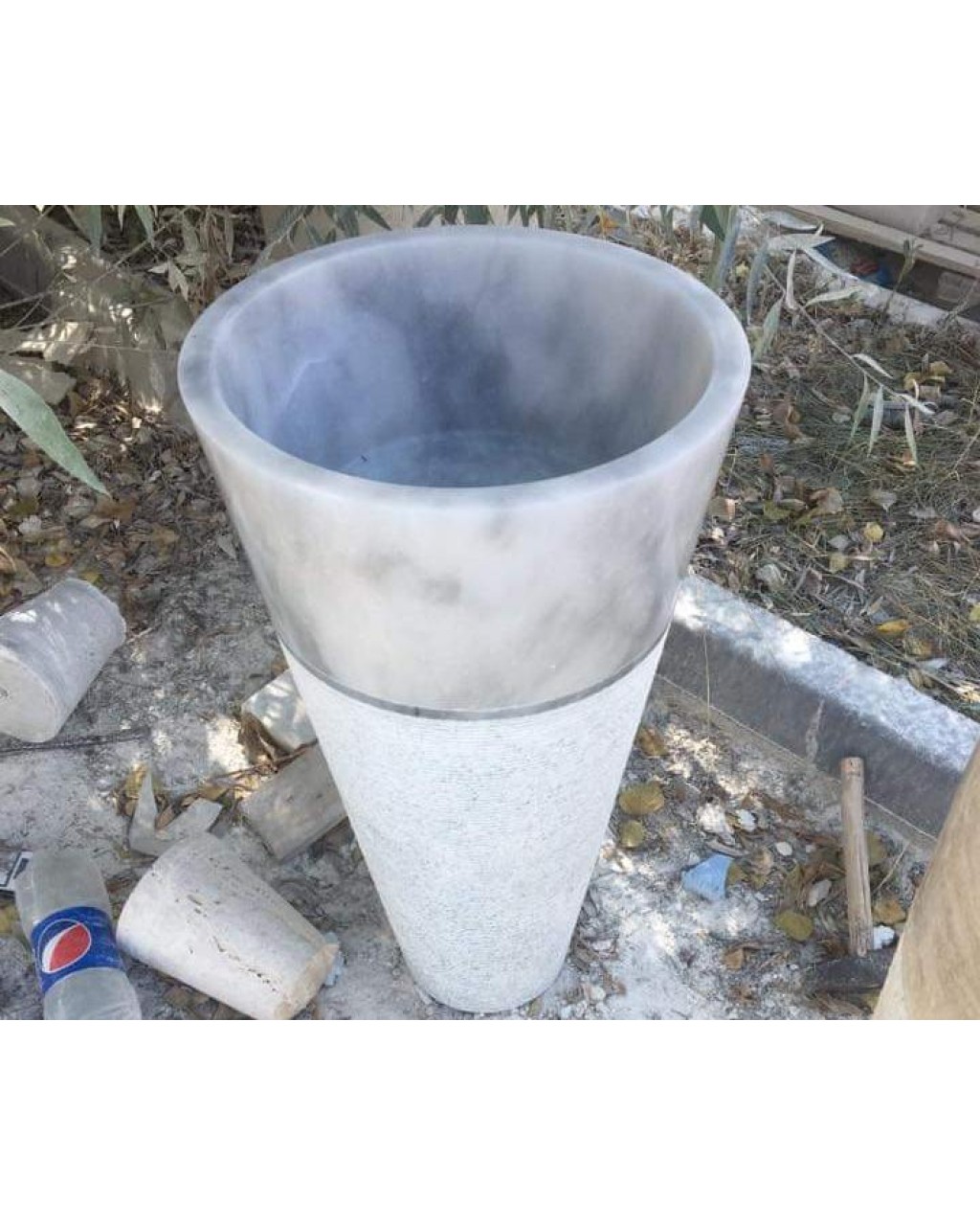 Bulutlu Mermer Dikey Lavabo