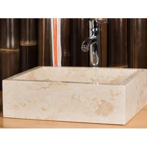 Patlatma Bej Mermer Lavabo