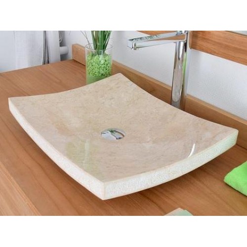 Bej Kenarları Mujarta Köşeli Mermer Lavabo