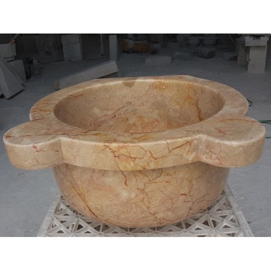 Düz Rozalya Bej Mermer Kurna