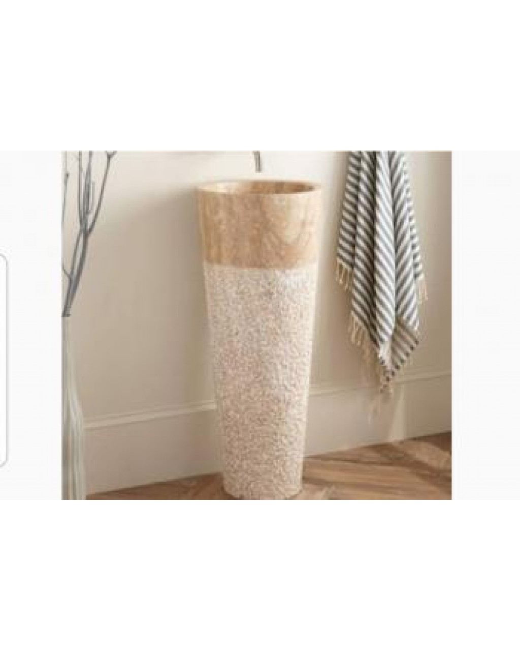 Traverten Trk Eskitme Dikey Lavabo